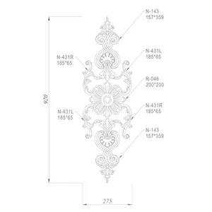 Decorative set of flower wall decor oak